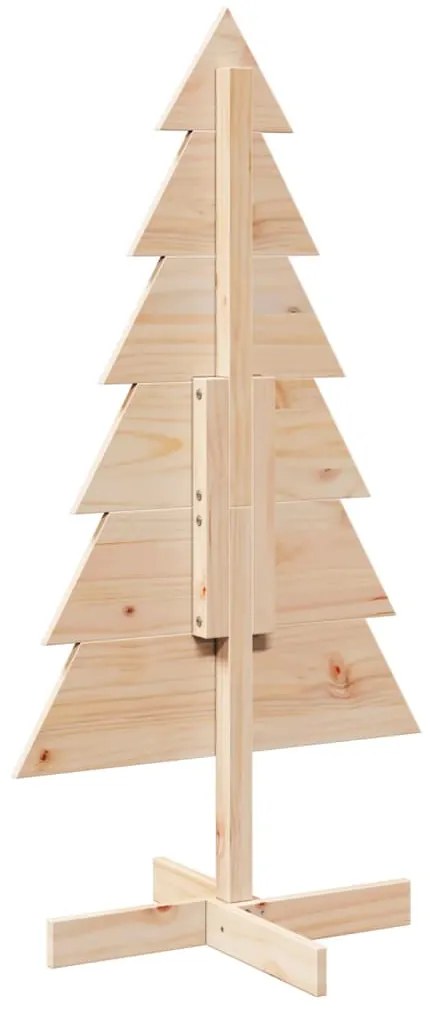 Árvore de Natal decorativa 120 cm madeira de pinho maciça