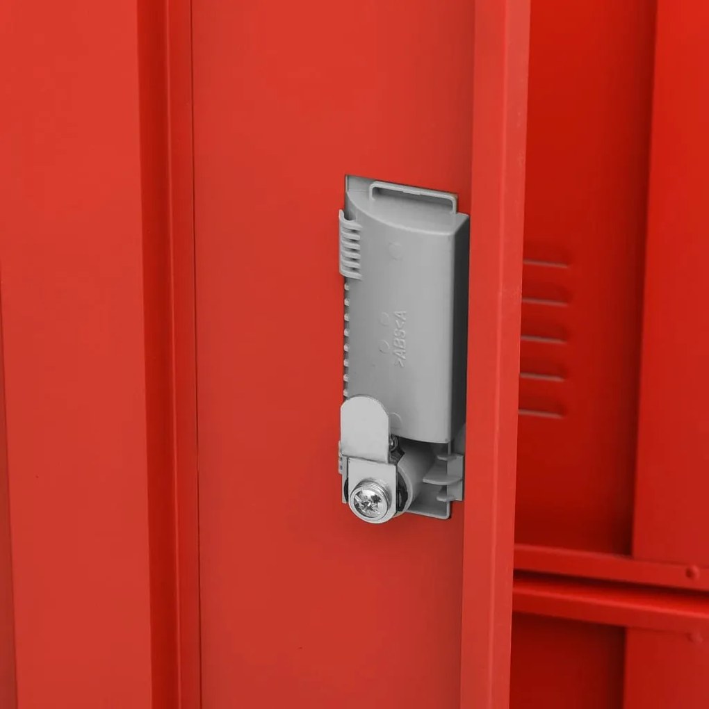 Cacifos 5 pcs 90x45x92,5 cm aço cinzento-claro e vermelho
