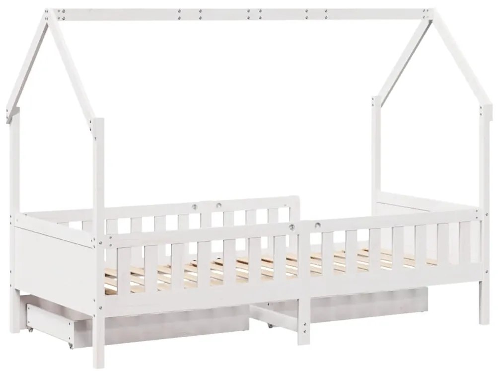 Estrutura de cama infantil c/ gavetas 80x200 cm pinho maciço