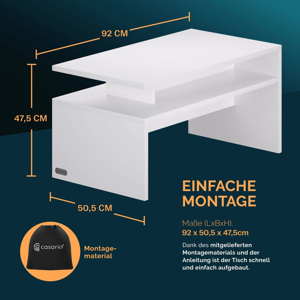 Mesa de centro Sacramento 95x55x50cm Branco