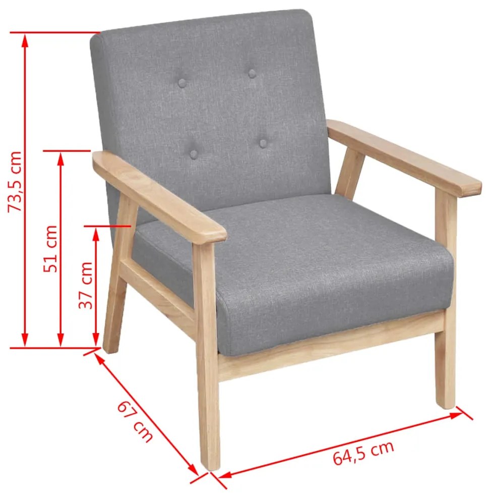 Poltrona Tim - Cinzento Claro - Design Retro