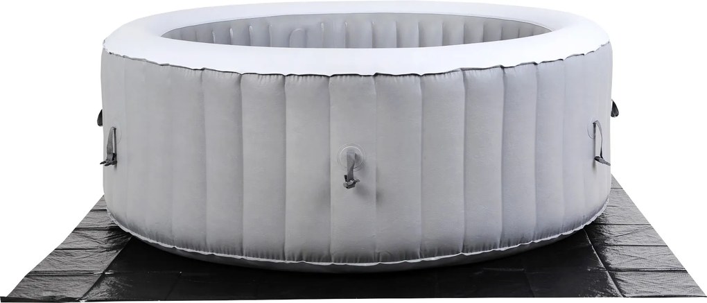 Spa insuflável portátil para 4 Pessoas com bolhas, banheira de hidromassagem, jacuzzi, cinzento