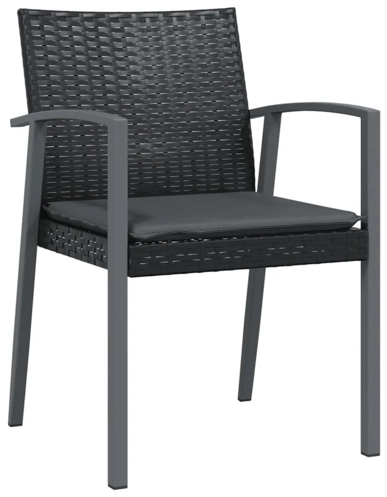 9 pcs conjunto de jantar p/ jardim com almofadões vime PE e aço