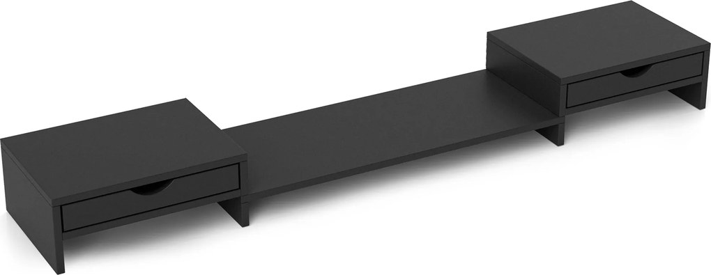 HOMCOM Elevador de monitor para mesa 60-116 cm com 2 gavetas, comprimento e ângulo ajustáveis | Aosom Portugal
