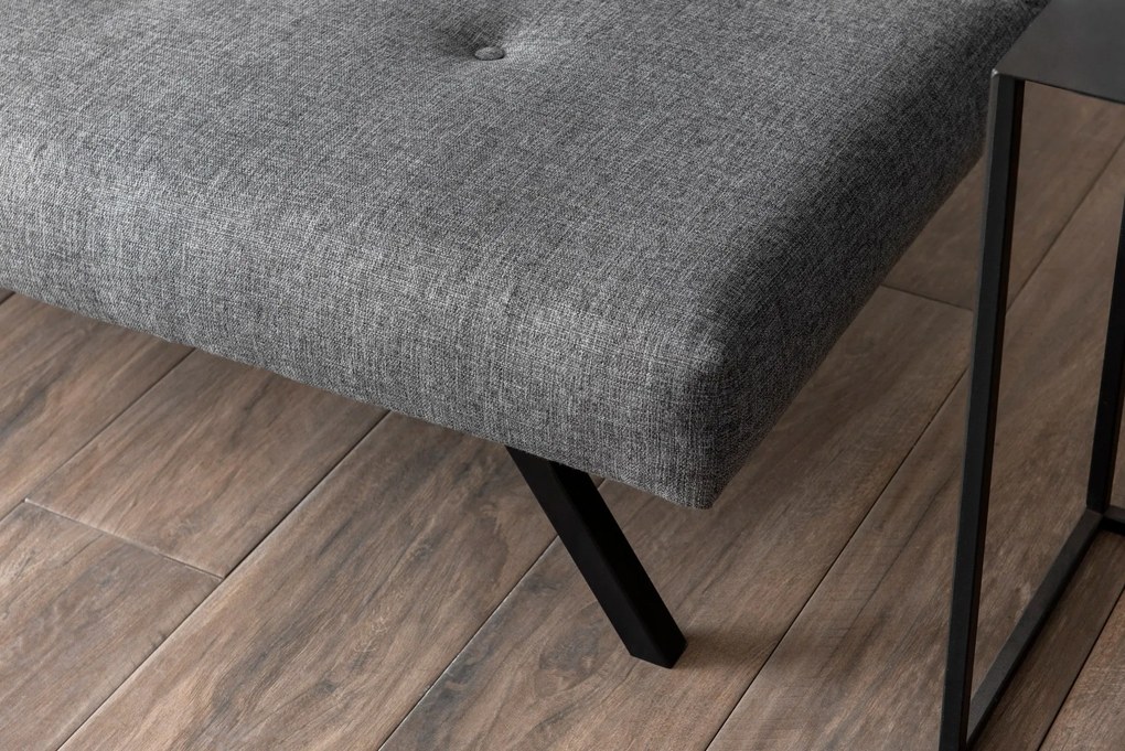 Sofá-Cama Zola de 3 Lugares com Estrutura Metálica – 180x102 cm – Cinz