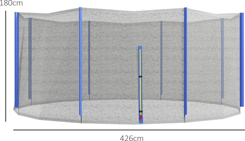 Rede de substituição para trampolins com Ø 426 cm, (NÃO INCLUIDO) 8 postes verticais, rede de segurança para trampolins, com abertura com fecho de cor