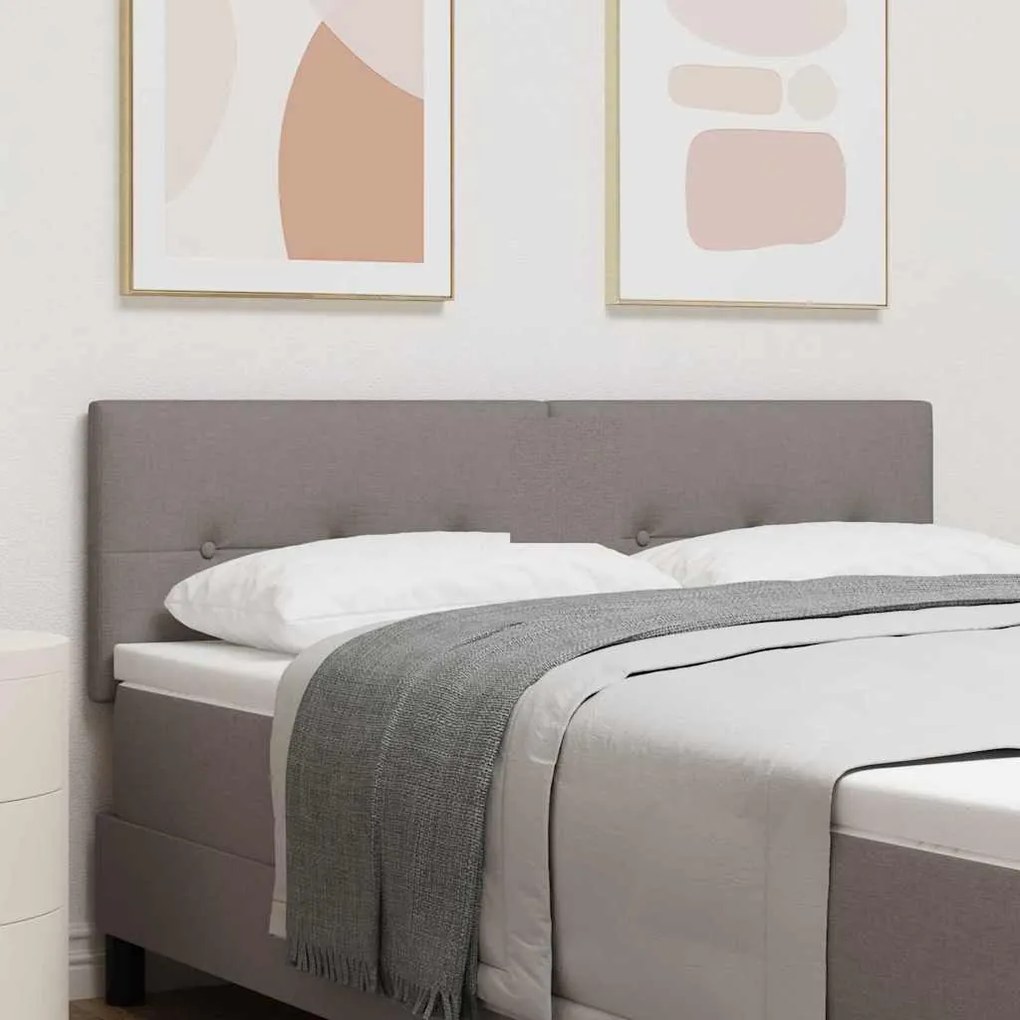 vidaXL Cabeceira LED Manual Cinzento-acastanhado 144 cm Poliéster