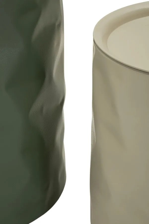 CONJUNTO DE MESAS DE APOIO NORIMBERGA 2 PEÇAS Ø 39,5X48-35,5X40 CM BRANCO E VERDE