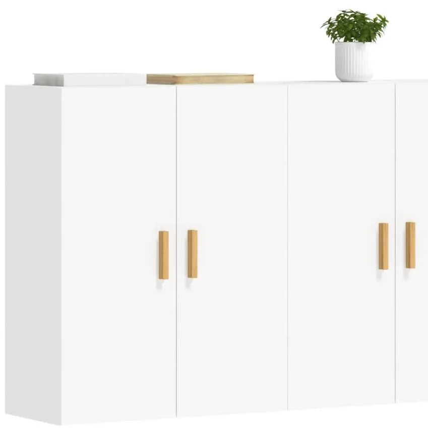 Móveis de parede 2 pcs derivados de madeira branco