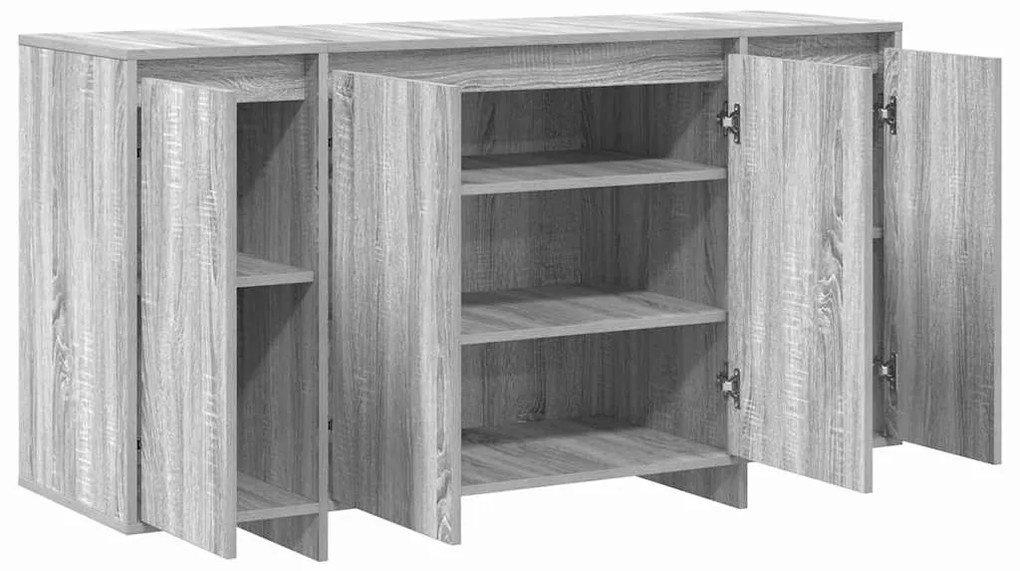 Buffet Cinzento Cinza Sonoma Madeira de Engenharia 135 x 41 x 75 cm