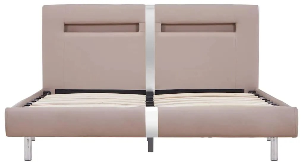 Estrutura de cama com LED sem colchão 135x190 cm cappuccino