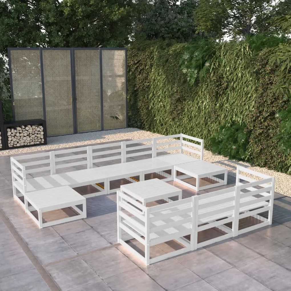 vidaXL 11 pcs conjunto lounge de jardim pinho maciço