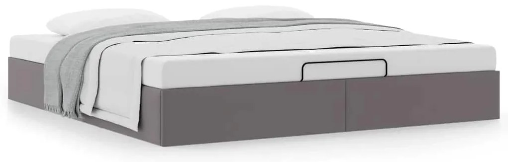 Estrutura de cama otomana sem colchão 180x200 cm cinzento