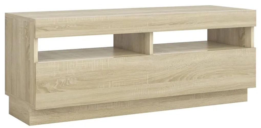 Móvel de TV com luzes LED 100x35x40 cm carvalho sonoma