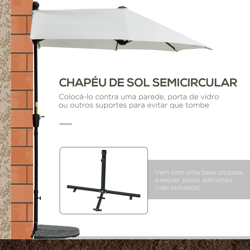 Chapéu de Sol de Parede 190x200x240cm Chapéu de Sol de Jardim com Mani