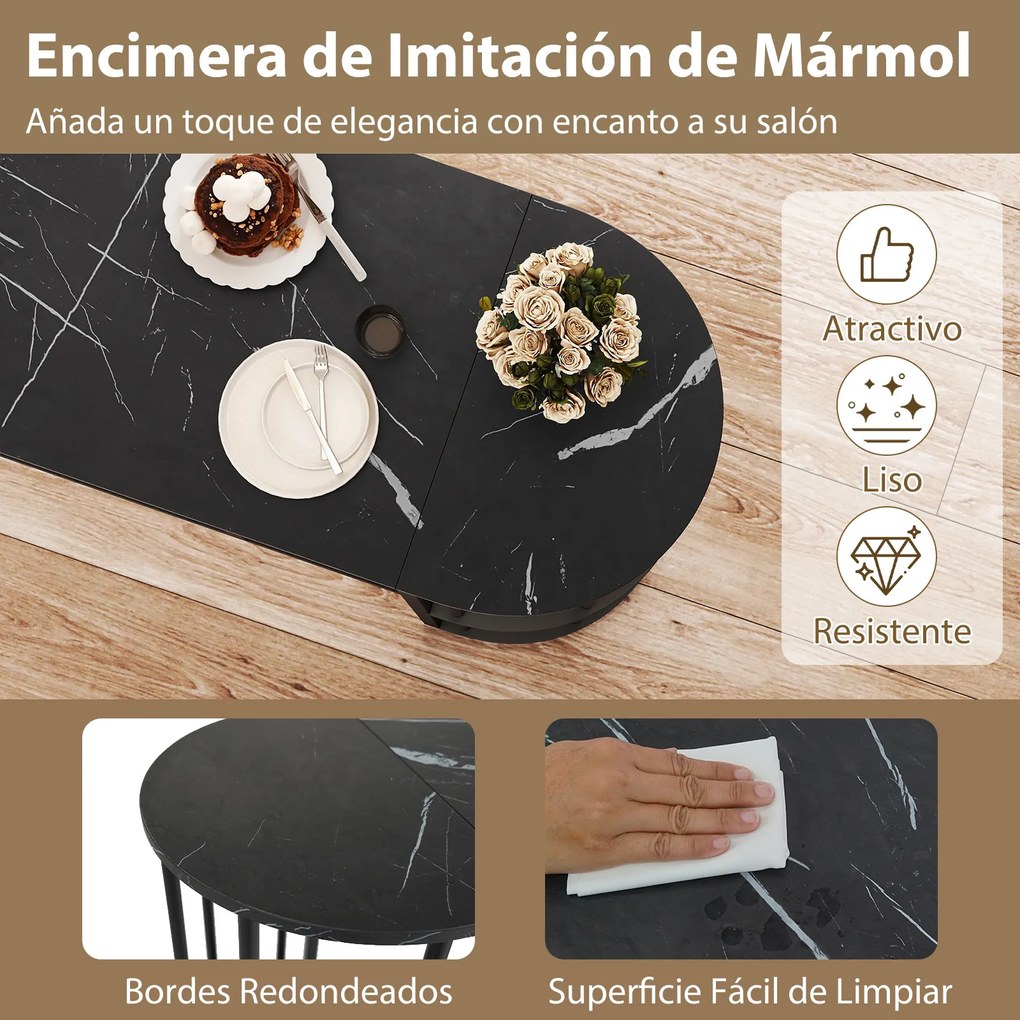 Mesa alta de bar retangular com estantes de arrumação (BANCOS NÃO INCLUIDOS), Estrutura metálica e tampo em imitação mármore; consola estreita para sa
