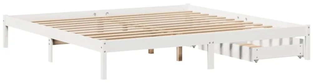 Cama sem colchão 180x200 cm madeira de pinho maciça branco