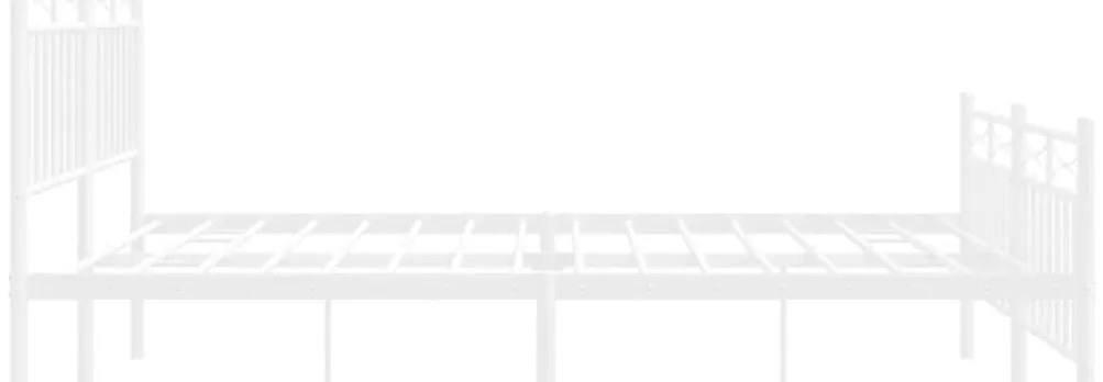 Estrutura de cama com cabeceira e pés 150x200 cm metal branco