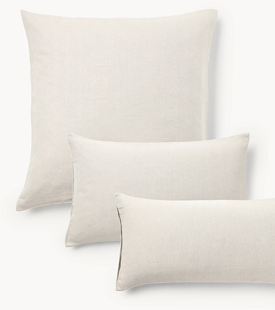 Fronha de almofada em flanela com padrão de espinha de peixe Wanda