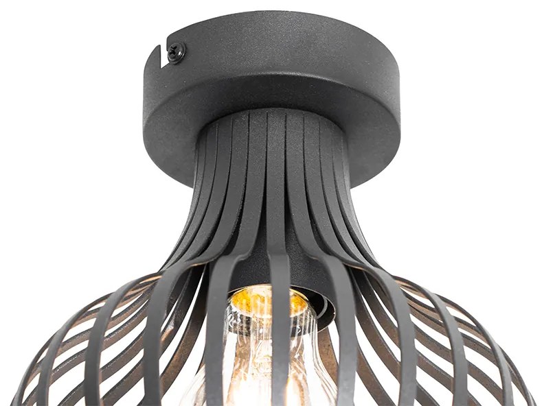 Candeeiro de teto moderno preto 18 cm - Saffira Moderno