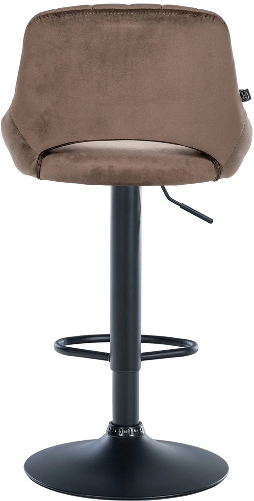 Banco alto Milet em veludo com estrutura preta 85-106 x 47 x 48 cm Castanho