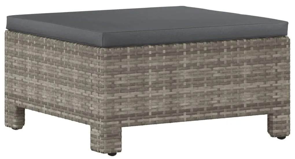 8 pcs conjunto lounge de jardim c/ almofadões vime PE cinzento