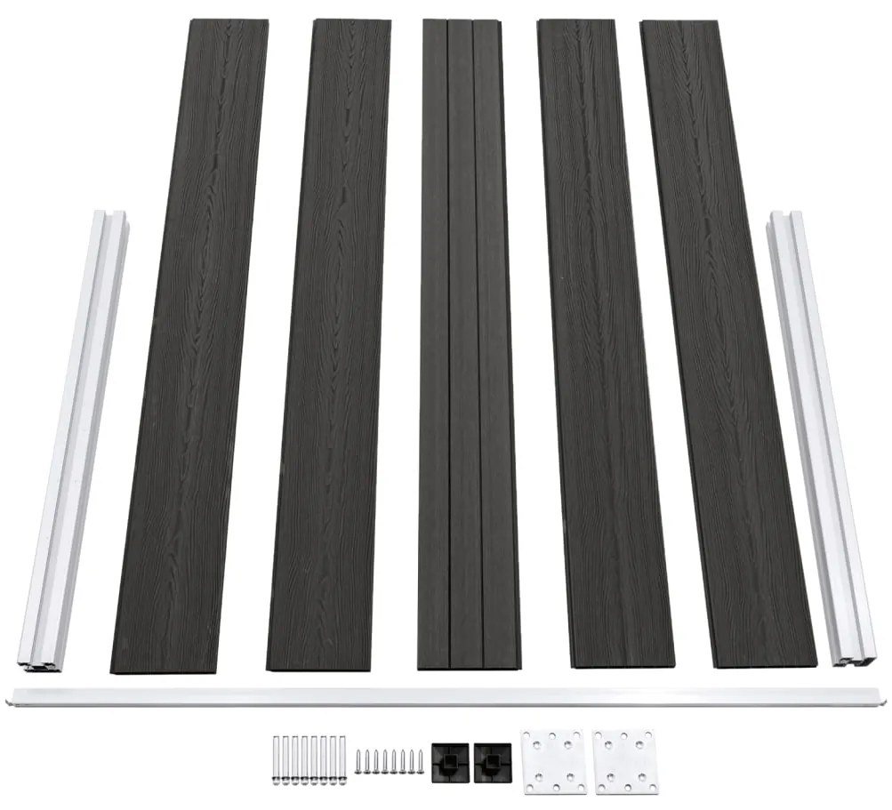 Painel de vedação para jardim 180x105 cm WPC cinzento