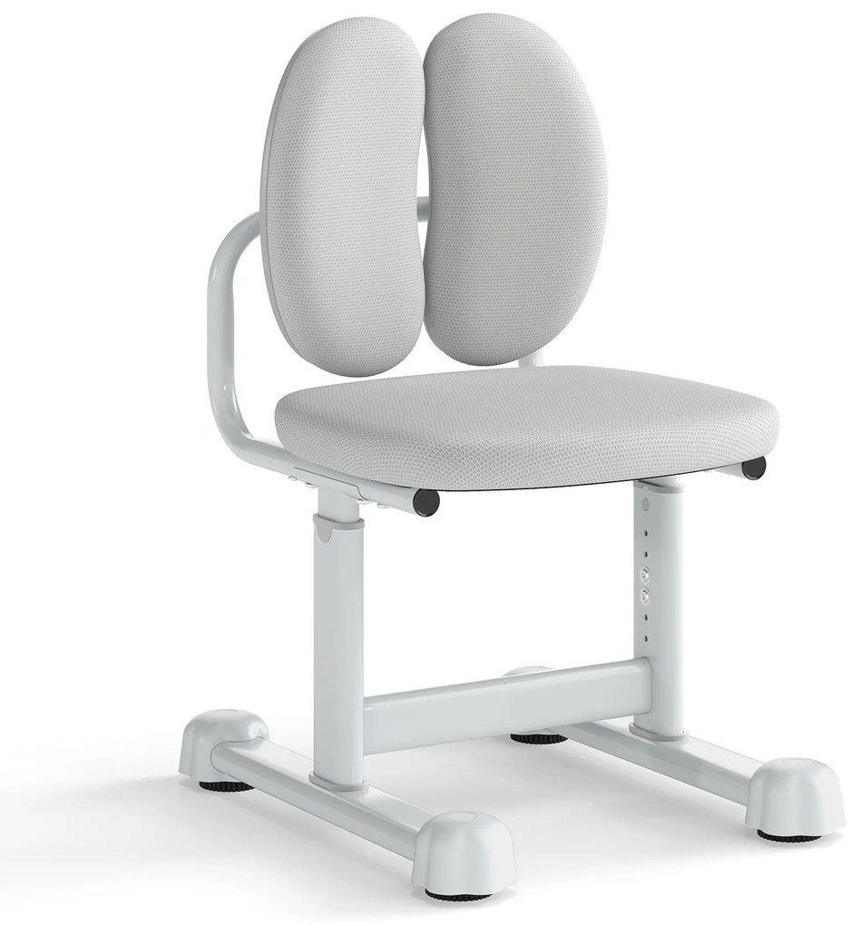 Cadeira de mesa infantil, cadeira de estudo com suporte lombar duplo e altura ajustável, cadeira de computador acolchoada rosa