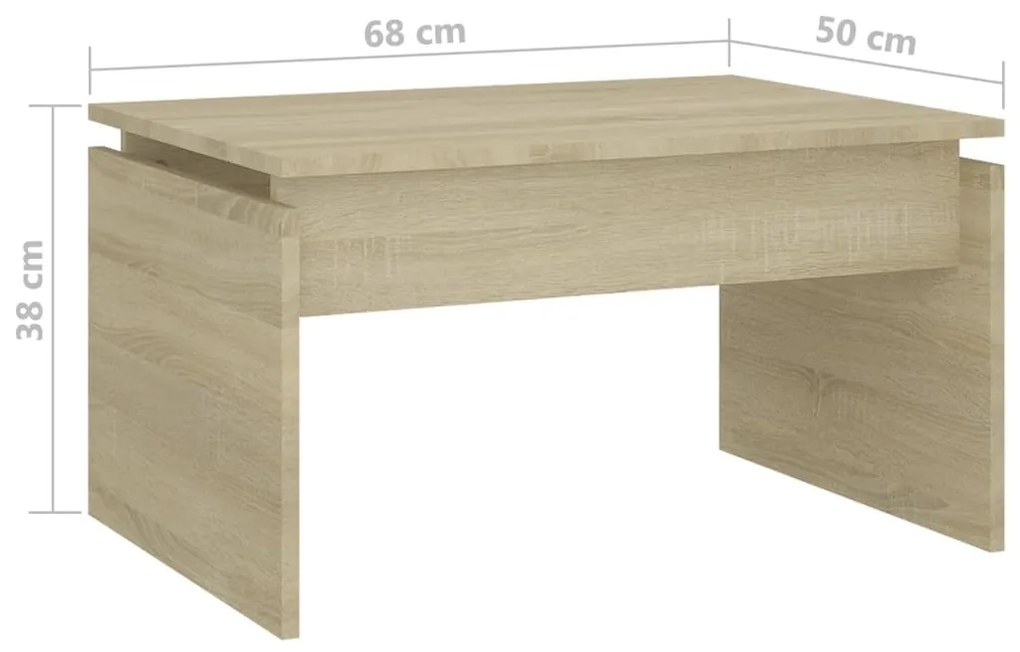 Mesa de centro 68x50x38 cm derivados de madeira carvalho sonoma
