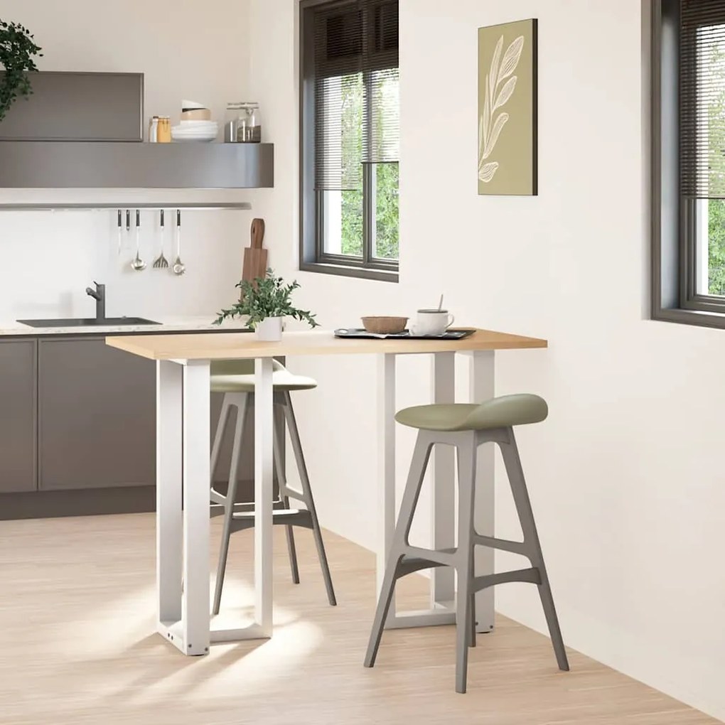 Pés de mesa de bar em forma de T, 2 peças, branco, 50x35x(100-101) cm,