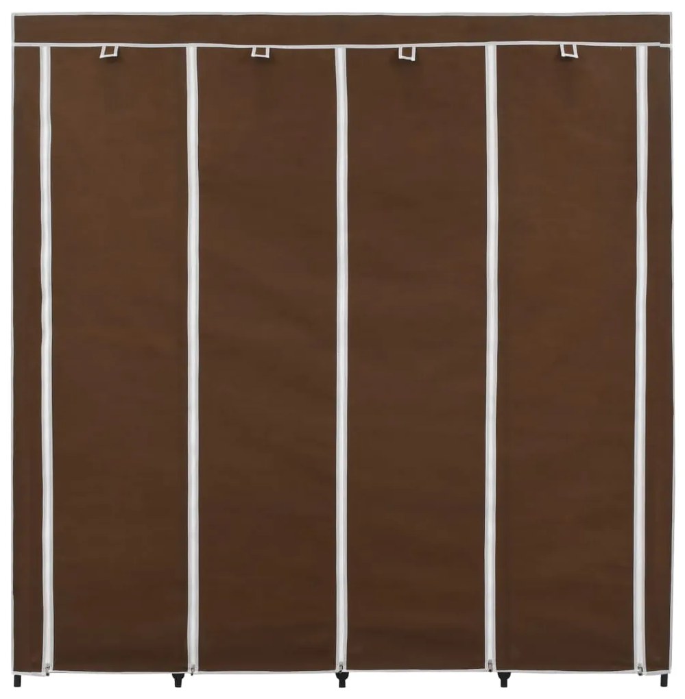 Roupeiro com 4 compartimentos 175x45x170 cm castanho