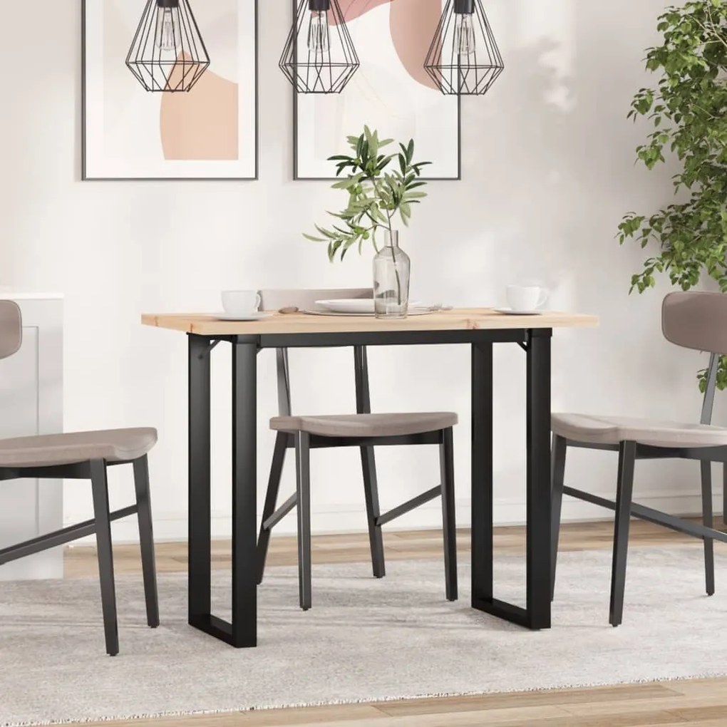 Mesa de jantar estrutura em O 100x50x75,5cm pinho/aço