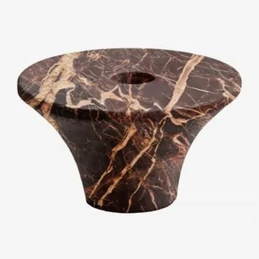 Pack De 2 Castiçais Em Pedra Natural Bellvion Mármore Vermelho Cherry Gold - Sklum