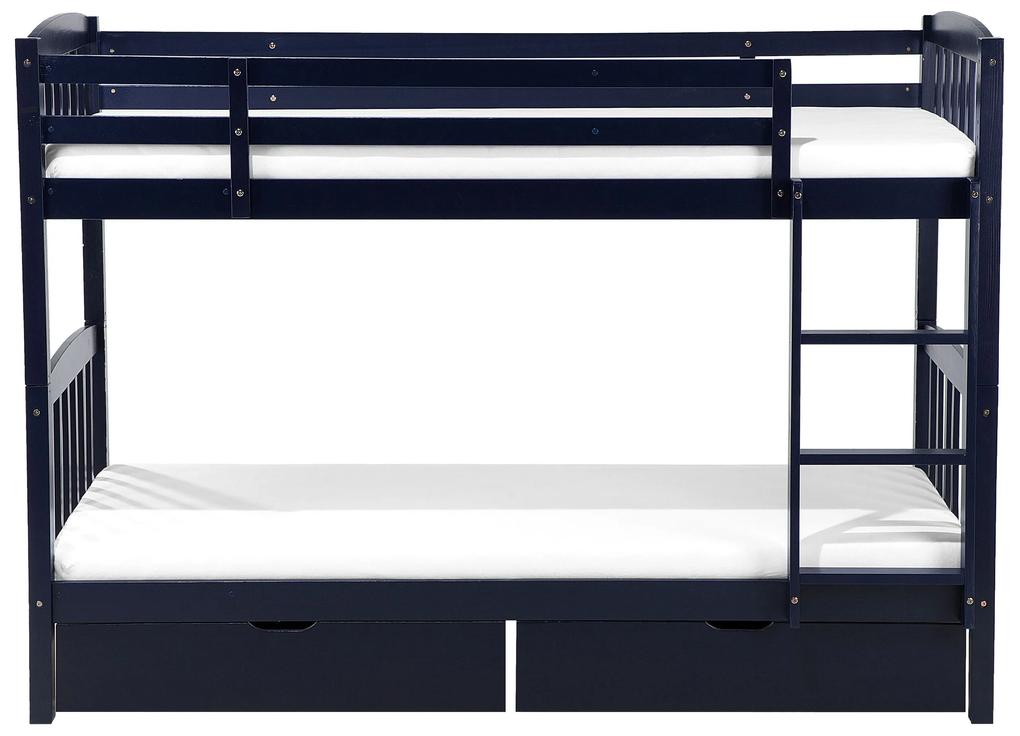 Beliche com gavetas em madeira de pinho azul escuro 90 x 200 cm REVIN Beliani