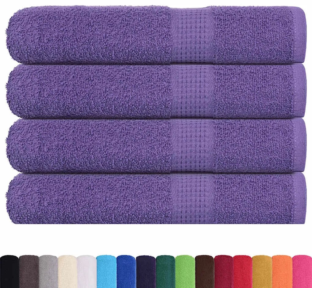 Toalhas 4 pcs 100x200 cm 360 gsm 100% algodão roxo