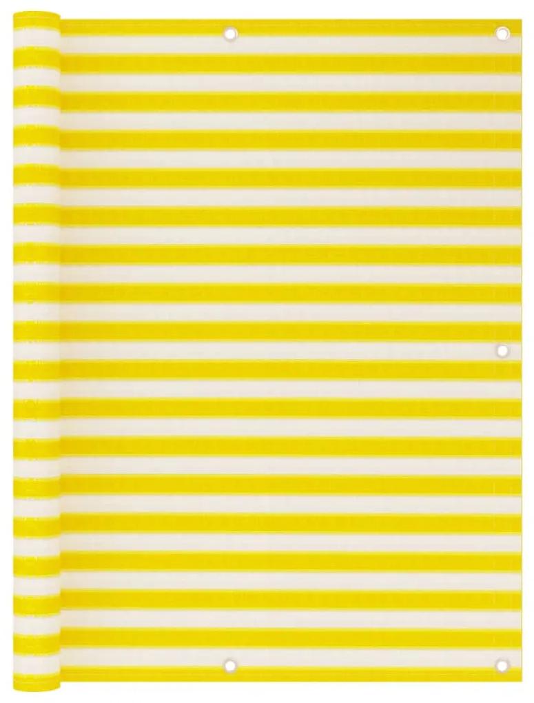 Tela de varanda 120x600 cm PEAD amarelo e branco