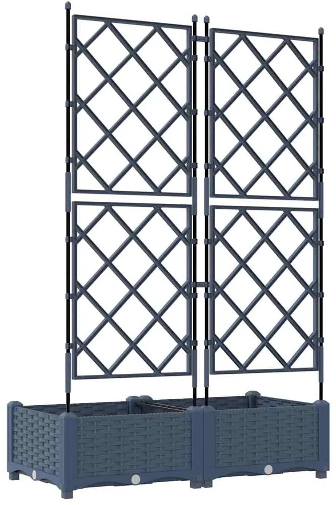 Vaso de Jardim com Treliça 2 pcs Cinza 80x40x125.5 cm