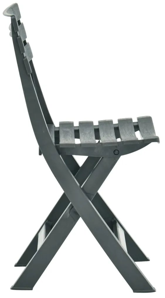 Cadeiras de jardim dobráveis 2 pcs plástico verde