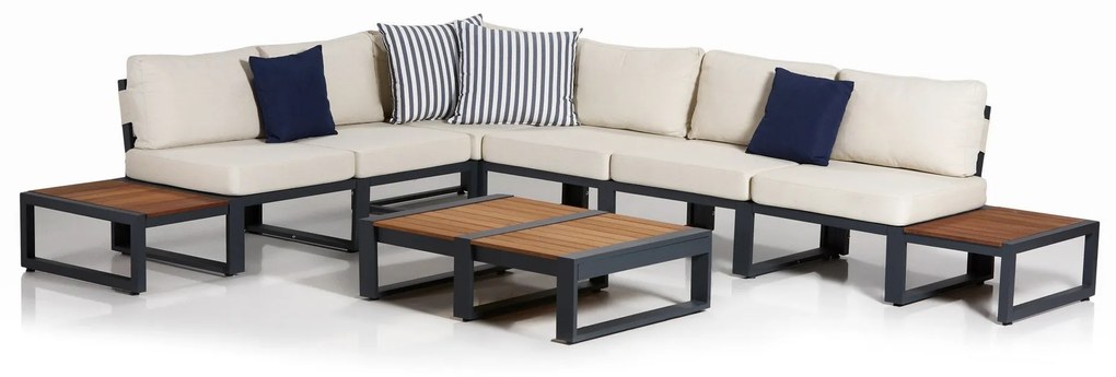 Conjunto de Lounge de Jardim La Puerta – Sofá de Canto XXL, Mesa de Ce