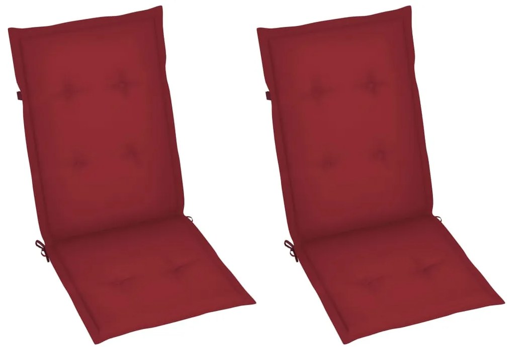 Cadeiras jardim reclináveis c/ almofadões 2 pcs acácia maciça