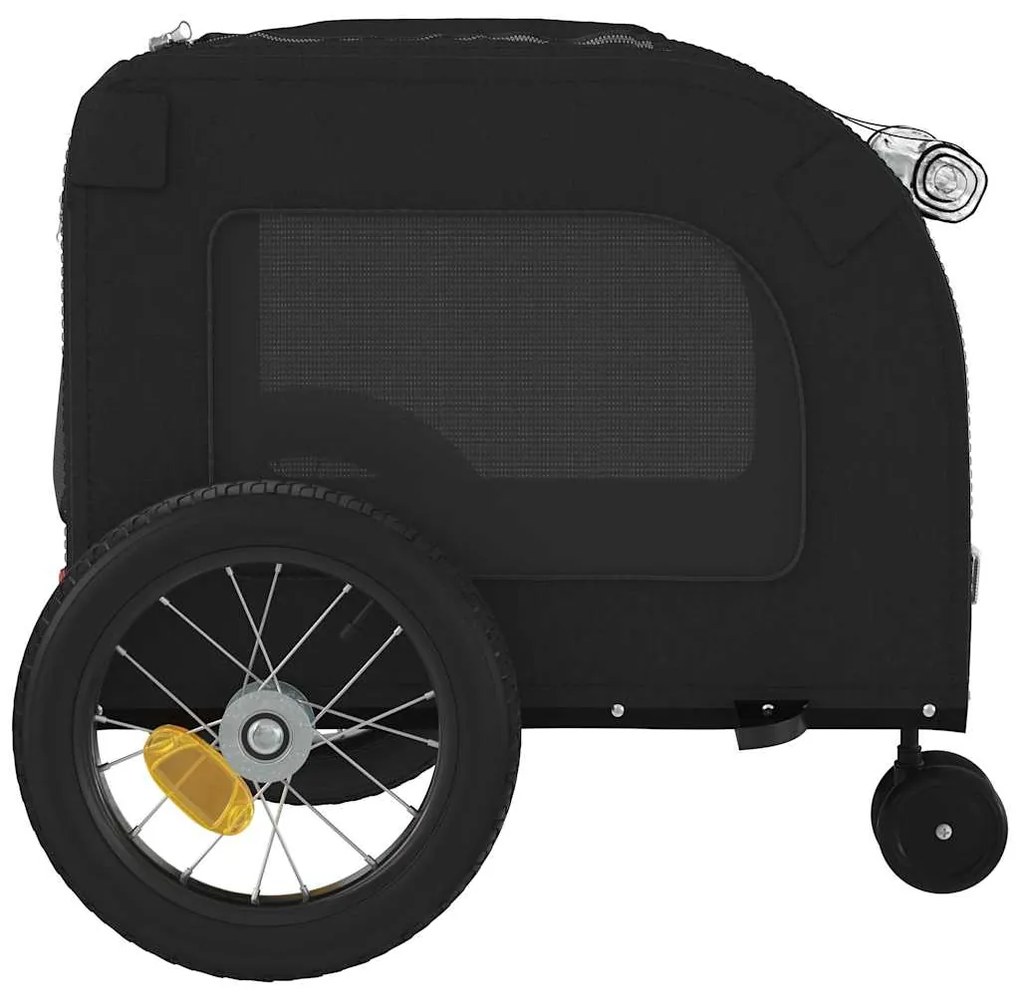 Reboque para Bicicleta para Pets - Tecido Oxford Preto e Ferro