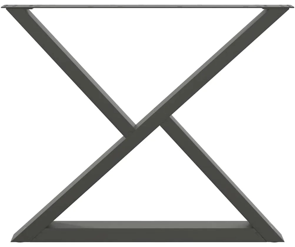 Pés para mesa de jantar 2 peças antracite 90x(72-73,3) cm aço