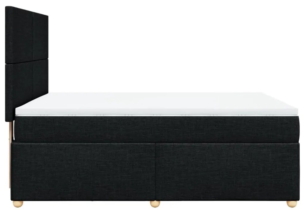 Cama com molas/colchão 140x200 cm tecido preto