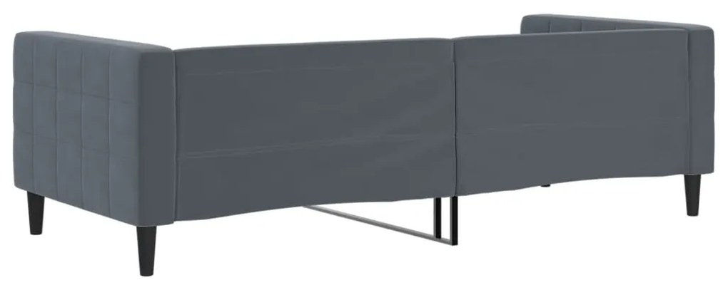 Sofá-cama 90x200 cm veludo cinzento-escuro