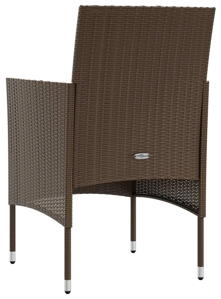 8 pcs conjunto lounge jardim c/ almofadões vime PE castanho
