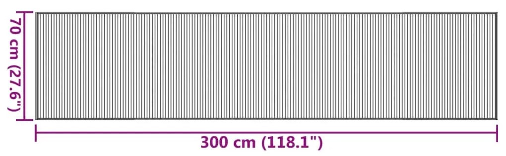 Tapete retangular 70x300 cm bambu cor natural clara