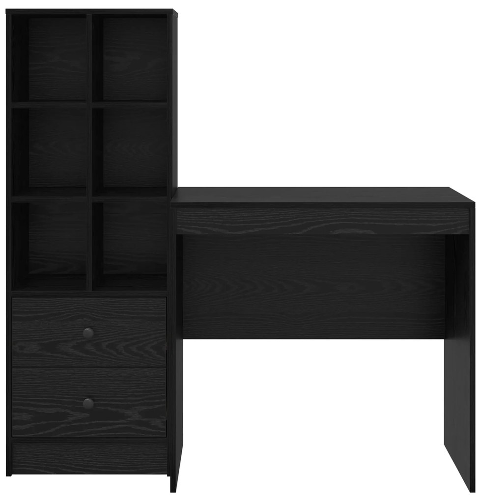Mesa vidaXL com armazenamento Carvalho Preto Madeira engenheirada, Mes