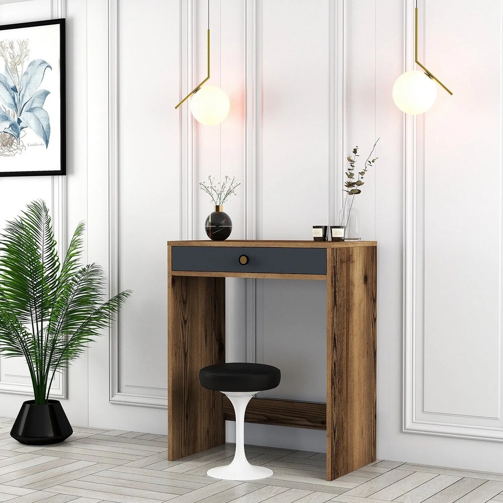 Mesa de Maquilhagem Lizbon – Nogueira Antracite – 70x40x84,7 cm