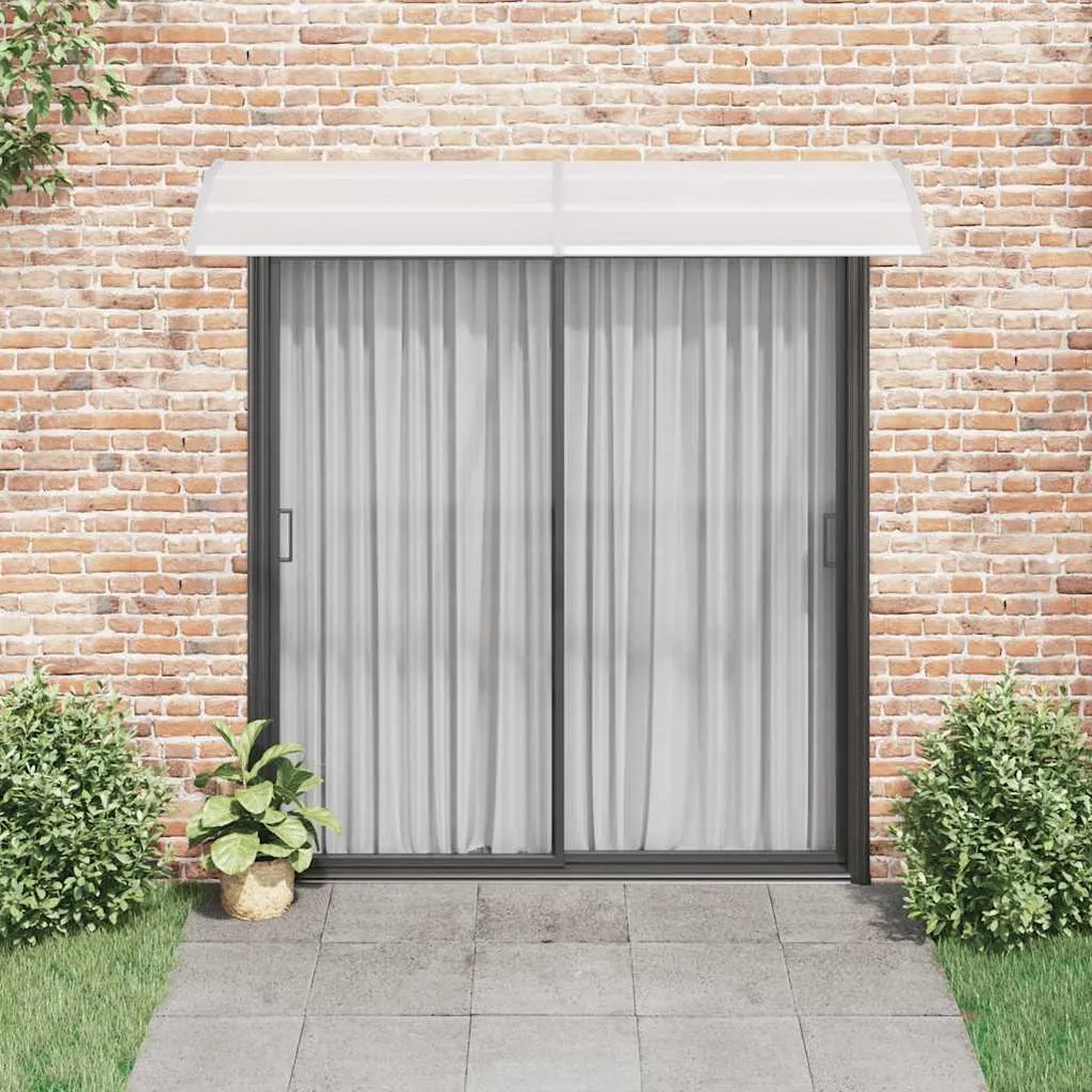 Toldo para porta 240x75 cm PC cinzento e transparente