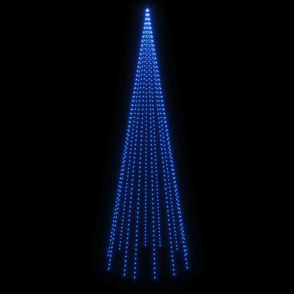 Árvore de Natal mastro de bandeira 732 LEDs 500 cm azul